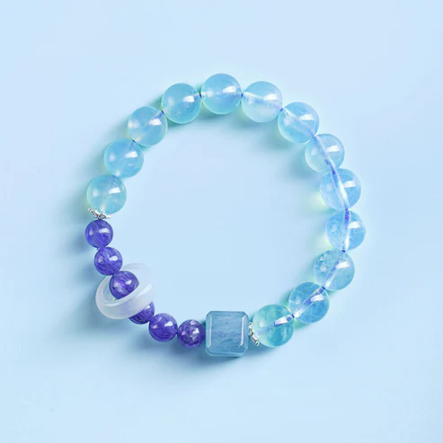 Natural Blue Crystal Bracelet (Love and Family)