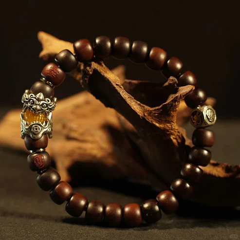Lightning struck jujube wood bracelet