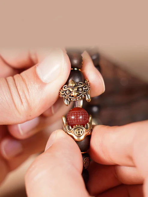 Lightning struck jujube wood bracelet