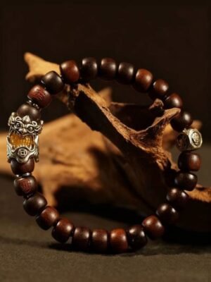 Lightning struck jujube wood bracelet