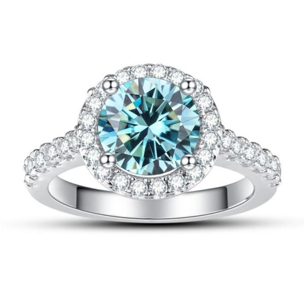 Classic Ladies 925 Sterling Silver Ring with True Moissanite 1 Carat D Color Round Luxury Wedding Jewelry