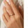 Simple Eternal Moissanite Ring 925 Sterling Silver Shiny Simple Thin Women's Wedding Ring Exquisite Jewelry Gift