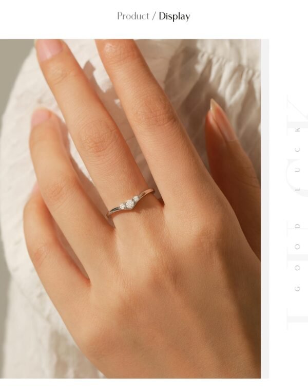 Simple Eternal Moissanite Ring 925 Sterling Silver Shiny Simple Thin Women's Wedding Ring Exquisite Jewelry Gift