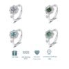 Classic 925 Sterling Silver Moissanite Ring Women's Jewelry Wedding Promise Party Gift