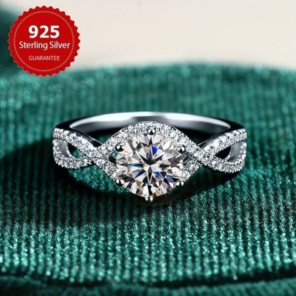 Moissanite ring S925 sterling silver commitment ring women's wedding engagement ring wedding season jewelry anniversary halo ring Thanksgiving Valentine's Day women's gift noble luxury bridal jewelry excellent gift