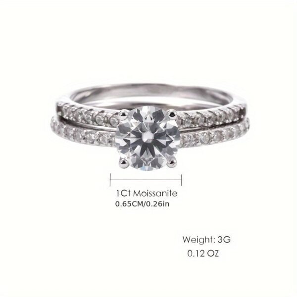 2fcd4dc5c4e84d91b2f07b96046b672a~tplv-fhlh96nyum-origin-jpeg S925 Sterling Silver Round Cut Moissanite Ring Engagement Ring Wedding Ring Set Christmas Halloween Gift