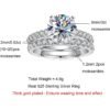 Total 4.14ct 3CT Center Moissanite Engagement Rings Wedding Band D Color VVS1 Round Cut 925 Sterling Silver Bridal Sets for Women