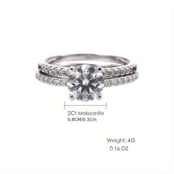 570669ba9545401f8457e07e31fe04e2~tplv-fhlh96nyum-origin-jpeg S925 Sterling Silver Round Cut Moissanite Ring Engagement Ring Wedding Ring Set Christmas Halloween Gift