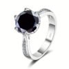 100% Moissanite Ring 3.0 Carat Brilliant Engagement Ring for Women and Girls Promise Gift S925 Sterling Silver Jewelry