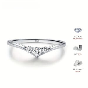 Simple Eternal Moissanite Ring 925 Sterling Silver Shiny Simple Thin Women's Wedding Ring Exquisite Jewelry Gift