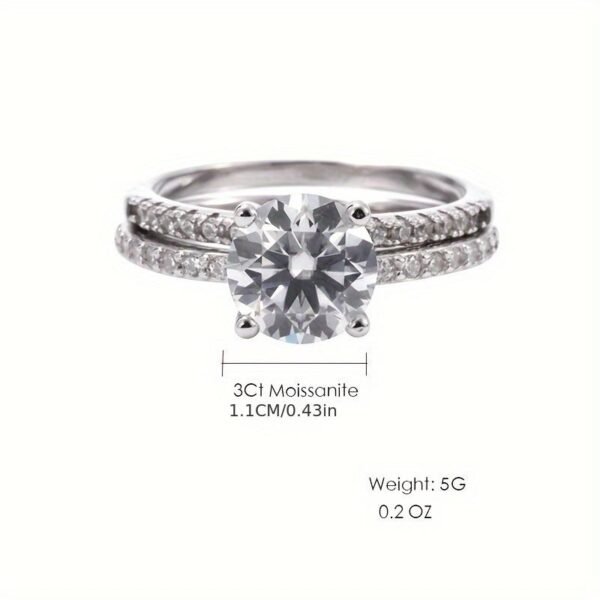 6309bd92e91d42369e925ffbd243de38~tplv-fhlh96nyum-origin-jpeg S925 Sterling Silver Round Cut Moissanite Ring Engagement Ring Wedding Ring Set Christmas Halloween Gift