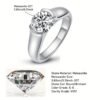 [Silver gram weight 4.73g (US10 size as an example), main stone moissanite 8mm * 1pc, 2 carats] 1 moissanite ring 925 sterling silver women's engagement ring classic 2CT round moissanite wedding ring 2 carats engagement ring anniversary ring