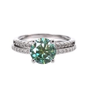 74977b548c4540e2aef67a1c9e03d538~tplv-fhlh96nyum-origin-jpeg S925 Sterling Silver Round Cut Moissanite Ring Engagement Ring Wedding Ring Set Christmas Halloween Gift