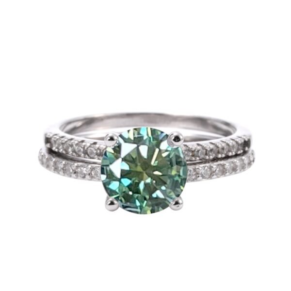 74977b548c4540e2aef67a1c9e03d538~tplv-fhlh96nyum-origin-jpeg S925 Sterling Silver Round Cut Moissanite Ring Engagement Ring Wedding Ring Set Christmas Halloween Gift