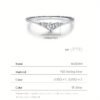 Simple Eternal Moissanite Ring 925 Sterling Silver Shiny Simple Thin Women's Wedding Ring Exquisite Jewelry Gift