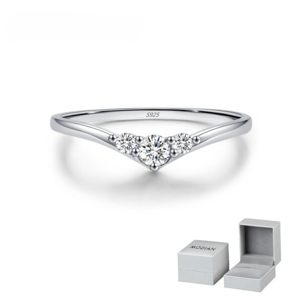 Simple Eternal Moissanite Ring 925 Sterling Silver Shiny Simple Thin Women's Wedding Ring Exquisite Jewelry Gift