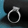 100% Moissanite Ring 3.0 Carat Brilliant Engagement Ring for Women and Girls Promise Gift S925 Sterling Silver Jewelry