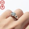 [Silver gram weight 4.73g (US10 size as an example), main stone moissanite 8mm * 1pc, 2 carats] 1 moissanite ring 925 sterling silver women's engagement ring classic 2CT round moissanite wedding ring 2 carats engagement ring anniversary ring