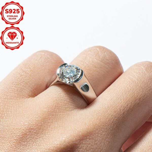 [Silver gram weight 4.73g (US10 size as an example), main stone moissanite 8mm * 1pc, 2 carats] 1 moissanite ring 925 sterling silver women's engagement ring classic 2CT round moissanite wedding ring 2 carats engagement ring anniversary ring