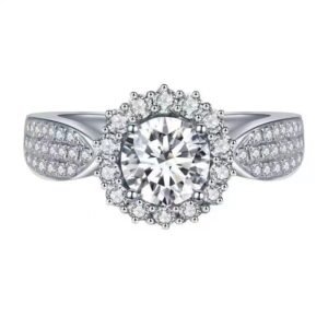 c330cbe0a49e41378696f7488d8e5291~tplv-fhlh96nyum-origin-jpeg Moissanite 18K White Gold Three-Row Diamond Ring for Women | Elegant & Luxurious Engagement Ring