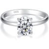 Solitaire Moissanite Engagement Ring, 1CT D Color VVS1 Clarity, 925 Sterling Silver with 18K White Gold Plated, Ideal Gift for Women