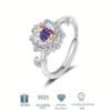 Classic 925 Sterling Silver Moissanite Ring Women's Jewelry Wedding Promise Party Gift