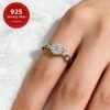 Mozambique Diamond: 1 carat; Silver weights are 1 piece of a shining 1-carat Mozambique stone ring, S925 pure silver promise ring, ladies' wedding engagement ring, wedding season jewelry, anniversary halo ring, Thanksgiving and Valentine's Day gift for wo