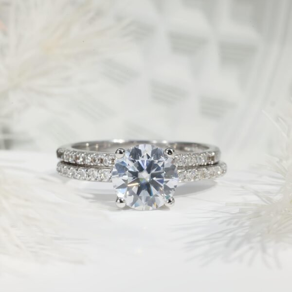 f364443c5c514d00a760e989598d8f25~tplv-fhlh96nyum-origin-jpeg S925 Sterling Silver Round Cut Moissanite Ring Engagement Ring Wedding Ring Set Christmas Halloween Gift